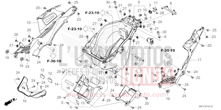 COMPARTIMENT A BAGAGES de Forza 750 IRIDIUM GRAY METALLIC (NHC65) de 2023